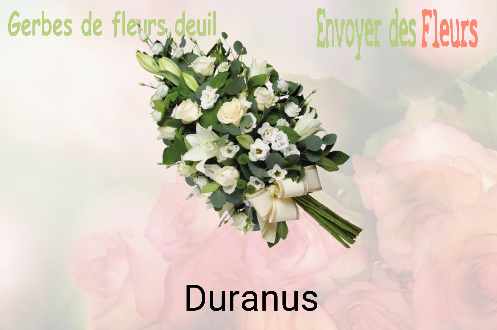 Gerbe de fleurs de deuil livrée à Duranus
